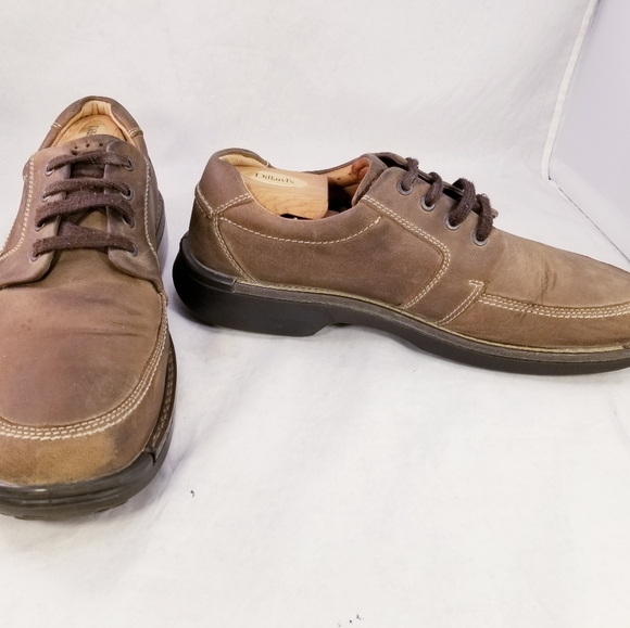 ECCO FUSION SEAWALKER MEN BROWN LEATHER OXFORDS LACES SHOES SIZE 45/11 - Picture 3 of 11
